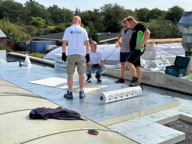 AllShield BarrierSheets protect new commercial roofs against fire, especially when PV panels are used.