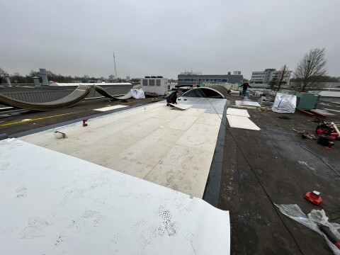 AllShield BarrierSheets protect the Barla Foods roof with solar panels and PVC roofing against fire.