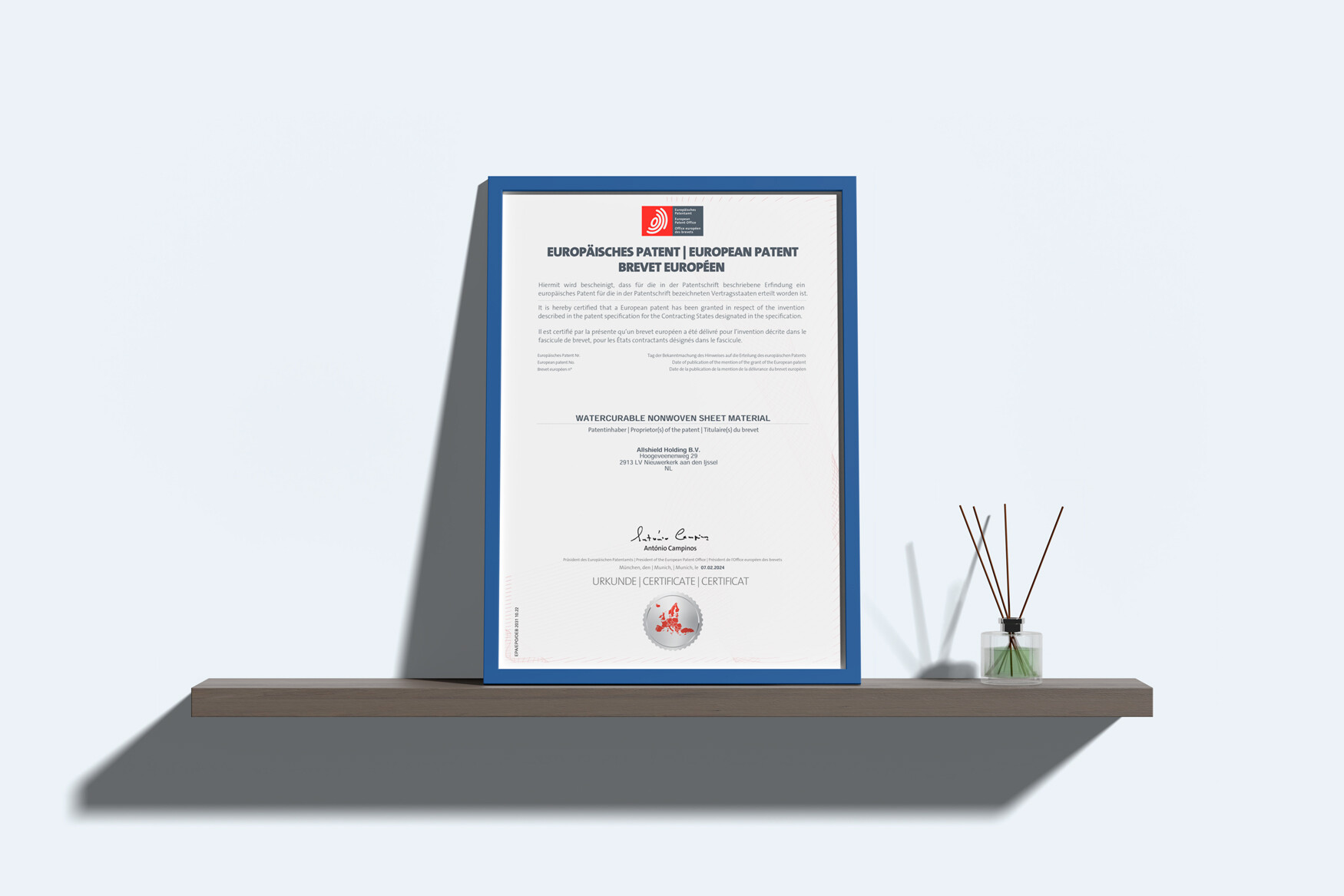AllShield Blue secures European certificate patent