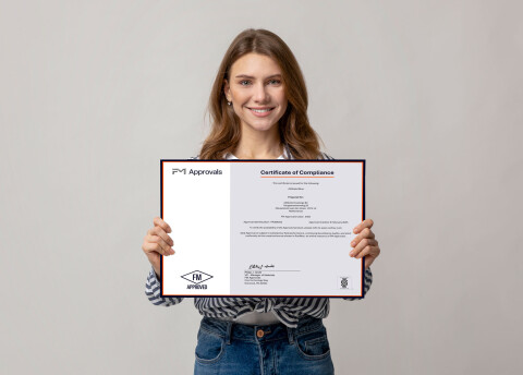 Certificate FM 4482 Approved AllShield Blue, tested and listed on FM RoofNav.