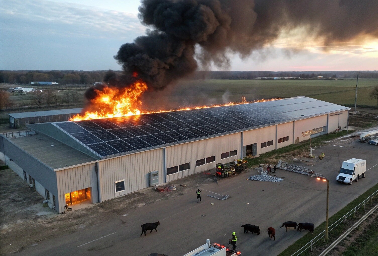 Glass and EVA fragments spread during PV roof fires AllShield protects roofs with PV agains fire