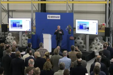 Opening of AllShield's new factory and collaboration with Owens Corning.