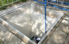 Concrete renovation of underground waste containers in Schiedam.